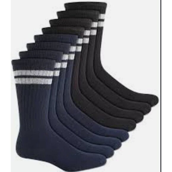 Men's Club Room Crew Striped Socks 8-Pairs Red/Black/Gray 10-13. NWT $4… - Picture 2 of 2